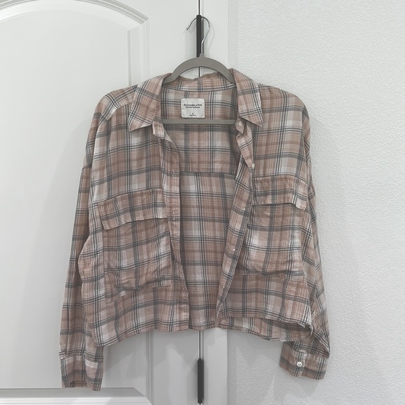 Abercrombie and Fitch Soft 90’s Cropped Flannel Soft A&F Collection - Picture 1 of 5